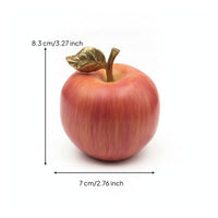Red Finish Desktop Apple Decor Gold Stem Artificial Apple Ornament for Home Display