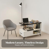 Movable over-Sofa Table with Storage Minimalist Design Indoor Furniture Space-Saving Multi-Purpose for Homeowners, Apartment Dwellers, Telecommute Workers, Living Room, Small Areas, Bedroom, Home Office