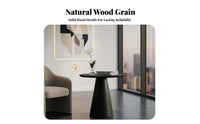 Round Wooden Table Minimalist Design Round Pedestal End Table Wood Grain Small Wooden Plant Stand for Reception Area, Living Room, Home Office