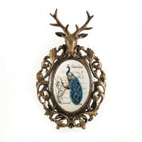 Deer Head Plaque with Frame Farmhouse Deer Head Wall Decor Retro for Bedroom