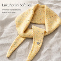 Korean Design Wool Blend Knitted Triangle Scarf for Women, Autumn Winter Decorative Shawl Neck Warmer