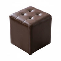 Multi-Functional Upholstered Four-Legged Stool adaptable Use Upholstered Block Seat space-saving Size Footstool Wear-Resistant for Children, Homeowners, Living Room, Entryway, KTV Lounge, Home Office