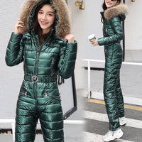 Women Ski Suit Women Jackets Winter Hooded Parka Jumpsuit Wo