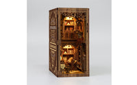 Mini Library Scene DIY Mini Library Scene Kit Woodgrain Decor for Bookshelf