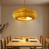 Birdcage Bamboo Ceiling Fan Woven Ceiling Fan with Light Rustic Fandelier Compact for Bedroom