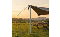 Coated Iron Tent Pole Silver Collapsible Tent Support Pole Pointed Tip Storage Bag