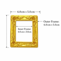 Small Picture Frame Resin Material for Phone Case Decoration and Craft Projects, Baroque Style Vintage Photo Accessory for DIY Enthusiasts