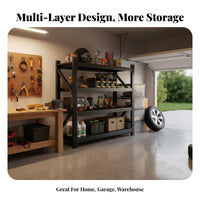 Heavy Duty Storage Rack Stable and Warehouse Goods Rack 2400 Load Capacity Multi-Layer Metal Shelf for Workshop, Basement, Pantry