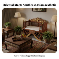 Sout of the boxheast Asian design Couch Pad with Backrest Elephant Pattern Sofa seat pad Set Rich Color Palette Home Textile for Hospitality Business Owners, Homeowners, Design aficionados, Living Room, Clubhouse, Lounge Area, Reception Hall