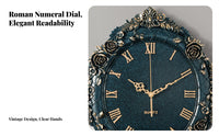 Silent Analog Clock Accuracy Ornate Decorative Clock Non-Ticking for Living Room, Restaurant, Bedroom