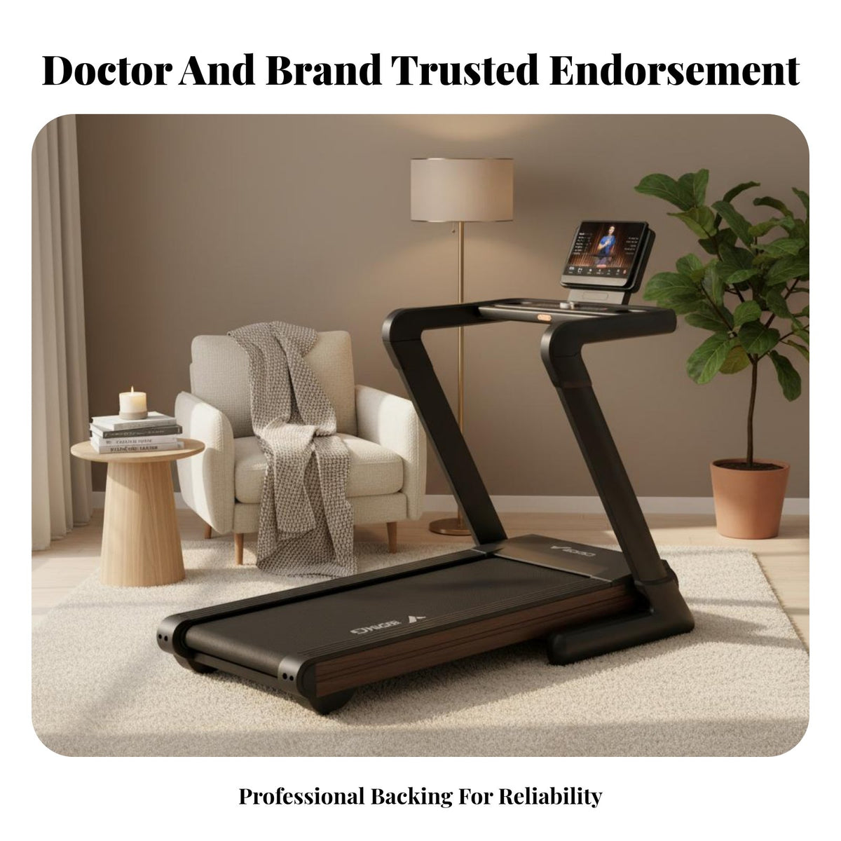 Incline Treadmill Foldable Design Folding Treadmill Quiet Motor Running Machine for Runners