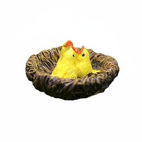 Small Bird Nest Decoration Detailed Craftsmanship Resin Bird Figurine Weather-Resistant Landscaping for Crafters