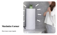Space-Saving Rotating Corner Cabinet Punchdrillwithout Drilling Installation Rotating Triangular Shelf Waterproof Bathroom Organizer Easy to Install for Homeowners, Families, Washstand, Kitchen, Dressing Table, Dresser