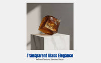 Geometric Glass Vase, Colored Concave Cube, Hydroponic, Modern Design