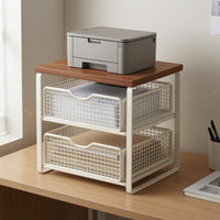 Printer Stand with Drawer Countertop Two-Tier Storage Rack Multi-Use Office Furniture