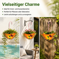 Metal Flower Hanger, Hanging Flower Pots for Wall Decor, Geometric Hanging Planter for Balcony & Garden, 3 Pieces
