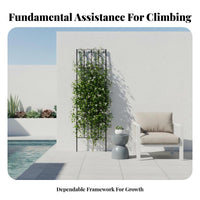 Mobile Planter with Trellis Decorative Scrollwork Rolling Planter with Climbing Frame Versatile Design Upright Garden for Plant Lovers, Patio