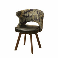 Multi-Purpose Upholstered Swivel Stool with Cutout Back Ergonomic Design Rotating Armchair with Fixed Legs Curved-Back Backrest Desk Chair Anti-Slip Foot Pads for Home Office Workers, Students, Homeowners, Study Room, Bedroom, Vanity