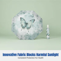 Chinese Style Automatic Folding Umbrella, Sun and Rain Protection, Portable Floral Pattern