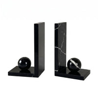 2 Pieces Marble Sphere Bookend Modern Chinese Design Book Holder Luxury