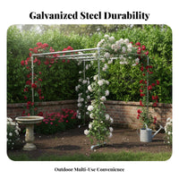 Galvanized Steel Pipe Clothes Rack Rust Resistant Square Quilt Clothesline Frame Windproof Freestanding Clothes Clothesline Rack for Rooftop, Garden