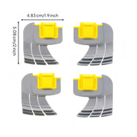 4 Pieces Ribbed Fins MX8 MX6 Cleaner Brush Yellow Connector Pool Cleaner Brand Replacement Brush Gray Plastic