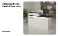 Reception Desk with Counter Minimalist Salon Design Reception Counter Easy to Clean Modern Front Desk for Business Owners, Receptionists