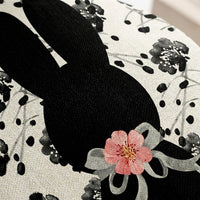 4pcs Round Easter Placemat Festive Design Hare Motif Table Mat Seasonal Decor Be Happy Decorative Mat for Party Hosts, Homeowners, Holiday Events, Kitchen