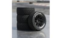 4 Pieces 1/10 Scale RC Model Car Tires 77mm RC Tires with 12mm Coupler Treaded High Traction for Hobbyists