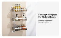 No-Drill Installation Multi-Tier Rotating Shelf Rust-Proof Tiered Basket Shelf Space Saving Kitchen Organizer Large Capacity for Home Cooks, Homeowners, Bathroom, Pantry, Wall Corner, Laundry Room