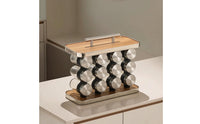 Seasoning Rack with 12 Jars Modern Seasoning Storage Rack with Handle Seasoning Bottle Set Non-Slip Portable for Home Cooks