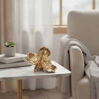 Flower Candle Holder Sculptural Candle Holder with Leaf Aluminum Candelabra for Dining Table, Reception Areas
