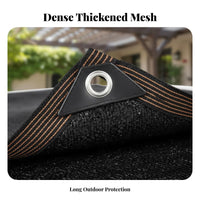 Reinforced Edges Shade Cloth with Grommets High Density Weave Heavy Duty Shade Net Heat Insulation Black Mesh Sunshade Tarp Tear Resistant for Gardeners, Outdoor, Garden, Balcony, Carport