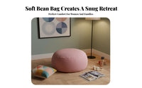 Soft & Comfortable Round Pouf Ottoman Lightweight & Portable Beanbag Chair Versatile Use Floor Seating High Resilience for Students, Parents, Balcony, Small Areas, Living Room, Lounge Area