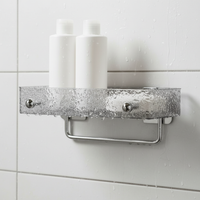 Luxury Wall-Mounted Bathroom Shelf with Towel Bar for Cosmetics and Toiletries, No-Drill Installation