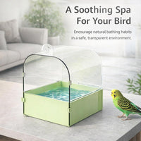 Bird Bath Box Hooks, Transparent Bird Bath for Budgies, Tub Pet Bird Bath, Pet Bird Bath Box, Small Birds Canary Budgies Parrot