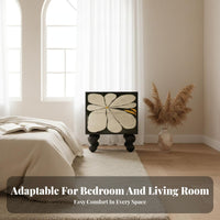 French Cream aesthetic 2-Drawer Nightstand Retro Aesthetic Bedside Table Minimalist Design Storage Furniture Multi-Functional for Apartment Dwellers, Homeowners, College Students, Bedroom, Living Room, Entryway, Home Office