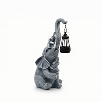 Cage-Style Elephant Statue with Lantern Carved Elephant Garden Sculpture Weather-Resistant Garden Ornament with Lantern Sturdy for Gardeners