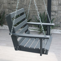 Double-Seat Swing Chair Dark Grey Swing Chair Metal Chains for Patio, Balcony