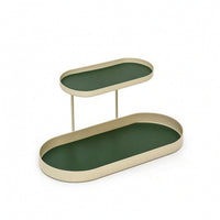 Two-Tier Cosmetic Organizer Double-Layer Desktop Storage Tray Modern for Dresser