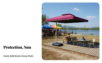 Heavy Duty Side Pole Outdoor Shelter Cover Large Windproof Wind Resistant Large Garden for Business Owners, Camping, Backyard, Deck
