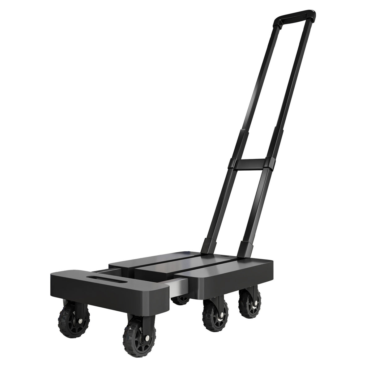 Flatbed Cart with Handle 6-Wheel Foldable Hand Cart Heavy Duty Folding Hand Truck for Office