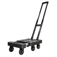 Flatbed Cart with Handle 6-Wheel Foldable Hand Cart Heavy Duty Folding Hand Truck for Office