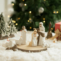 7 Pieces 7 Piece Nativity Set Tabletop Display Holy Family Figurines for Mantel
