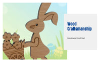 Easter Bunny Wooden Decoration, Handmade Wheelbarrow Decor, Holiday Gift, Festive Ornament