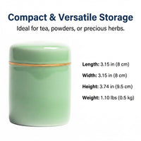 Ceramic Food Storage Jar with Airtight Metal Lid, Kitchen Storage Jars for Tea, Porcelain Food Storage Containers, Food Storage Jars with Lids