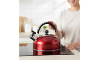 Stainless Steel Whistling Kettle Multi-Cooktop Compatible Whistling Tea Kettle Hot Water Pot Easy Grip Handle for Hotel