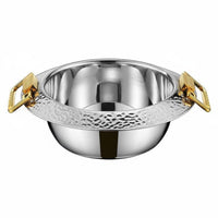 Mini Hot Pot Bowl Thickened Bottom Individual Hot Pot Foldable Handles Cookware for Restaurant, Home