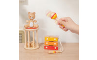 4 Pieces Percussion Toy with Xylophone Rhythm Wooden Percussion Set Educational Wooden Xylophone for Playroom