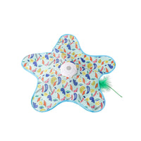 Flat Electric Cat Teaser Toy Motorized Starfish Cat Toy Rechargeable Interactive for Cats, Kittens, Solo Entertainment, Boredom Relief
